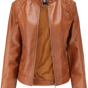 NWOT Brown Leather Jacket S
